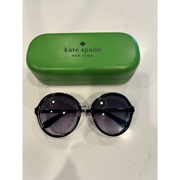 Kate Spade Oversized Round Sunglasses Black And Silver main image 8